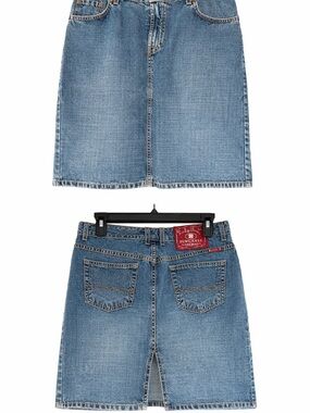 Lucky Brand Denim Skirt • Classic Wash • Mid Rise • Size 8